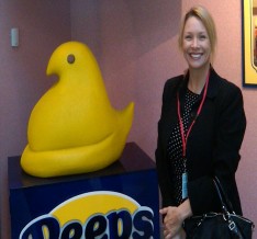 Dawn Ferrante, director of regional competitiveness, is shown during her recent Business Outreach Program visit to Just Born.