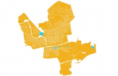 A map of the 130 non-contiguous acres that make up the Community Revitalization and Improvement Zone (CRIZ) in Bethlehem.
