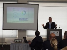 LVEDC CEO and President Don Cunningham speaking to about 25 German companies during a presentation in Dortmund, Germany, during the international business development tour.