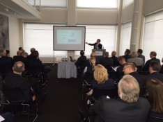 LVEDC CEO and President Don Cunningham speaking to about 25 German companies during a presentation in Dortmund, Germany, during the international business development tour.