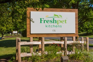 The entrance to the Freshpet Kitchens facility in Hanover Township.