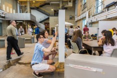 Students participating in the LaunchBayC Student Accelerator, a full-time summer program giving students 10 weeks to develop their products and ventures in an open-ended format.