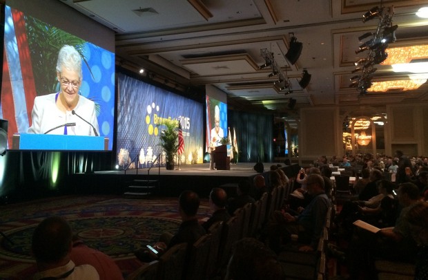 Gina McCarthy, administrator for the U.S. Environmental Protection Agency, speaking at the National Brownfields Conference in Chicago.