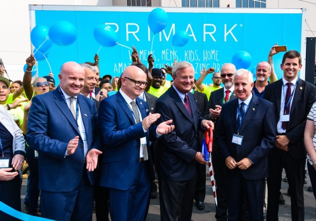 The Primark grand opening ceremony was attended by (left to right) Aidan Shields, Primark CFO; Paul Marchant, Primark CEO; Bethlehem Mayor Robert Donchez, and Jose Luis Martinez De Larramendi, president of Primark U.S. Corp.