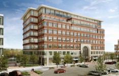 A rendering of 615 Waterfront Drive, the first building expected to be constructed at the Waterfront.