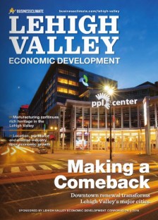 The cover of the second edition of the Lehigh Valley Economic Development magazine.