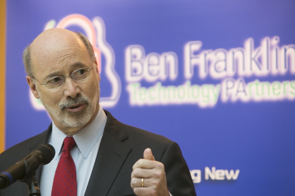 Pennsylvania Gov. Tom Wolf visited Ben Franklin TechVentures recently as part of his "Jobs That Pay" tour.
