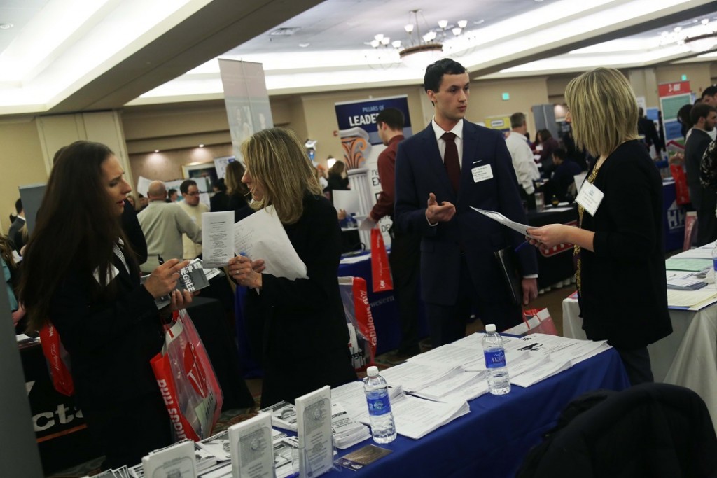 Students and employers participating in the 2015 Lehigh Valley Collegiate Career Expo. (photo courtesy LVCCE)