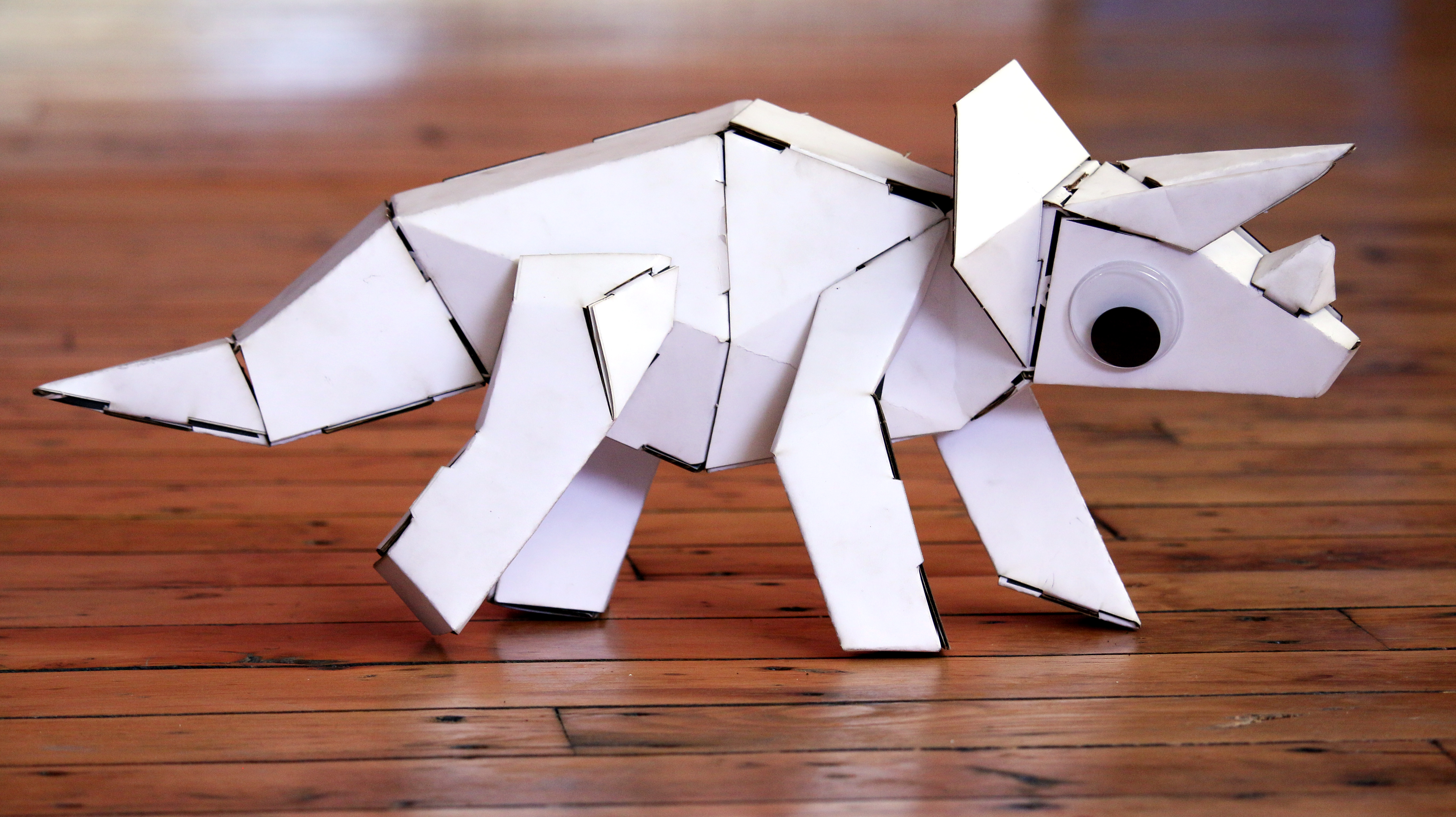 The Kitrex creation, this time a triceratops, by Architrep, the Lehigh Valley startup that creates three-dimensional origami dinosaurs. The company recently received a $15,000 KIZ technology transfer grant.