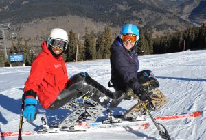 Arly Velasquez and Stephani Victor (respectively) are two athletes who will be using monoskis made by Bethlehem-based DynAccess in the 2018 Paralympics. (photo by Marcus Hartman)