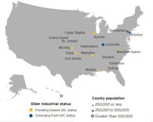 Bethlehem and Northampton County was one of only three communities identified in the study as trending its way off the "older industrial communities" list altogether.