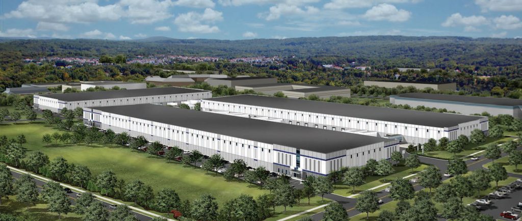 A rendering of the Lehigh Valley Flex Center, a three-building, 470,000 square-foot industrial complex that will be built at 3900 Burgess Place in Hanover Township, Northampton County.