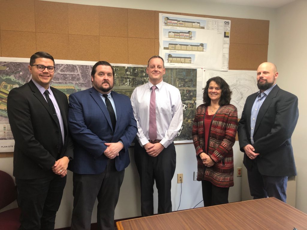 LVEDC Director of Community Outreach and Redevelopment Andrew Kleiner (second from left) after a visit with Lower Macungie Township officials.
