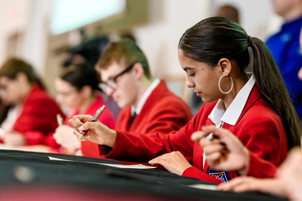 More than 120 studnets participated in the SkillsUSA Council's second annual District 11 Signing Day event at DeSales University.